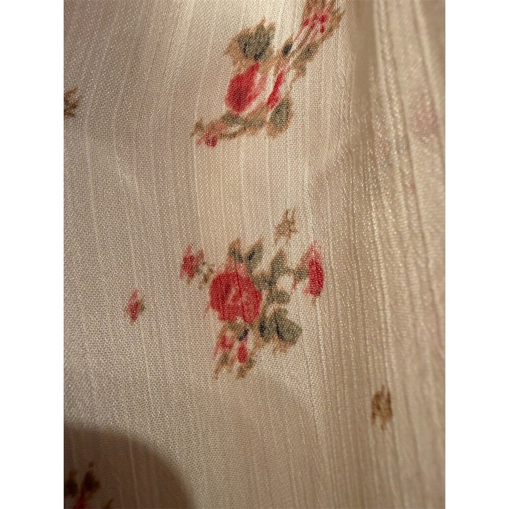 Idem Ditto Womens Blouse Size M Ivory Floral Off Shoulder Bow sleeves nwt - Picture 5 of 6